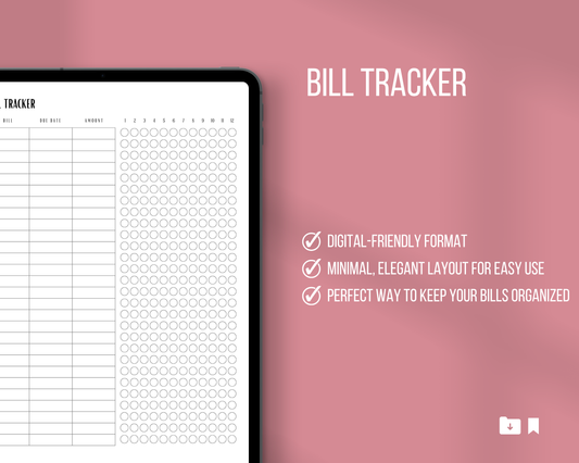 Bill Tracker Insert | Ink & Ivory Digital Planner