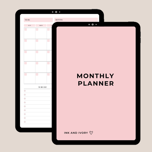 Monthly Planner| Digital PDF Monthly Planning Organizer