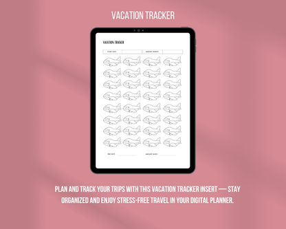 Vacation Tracker Insert | Ink & Ivory Digital Planner