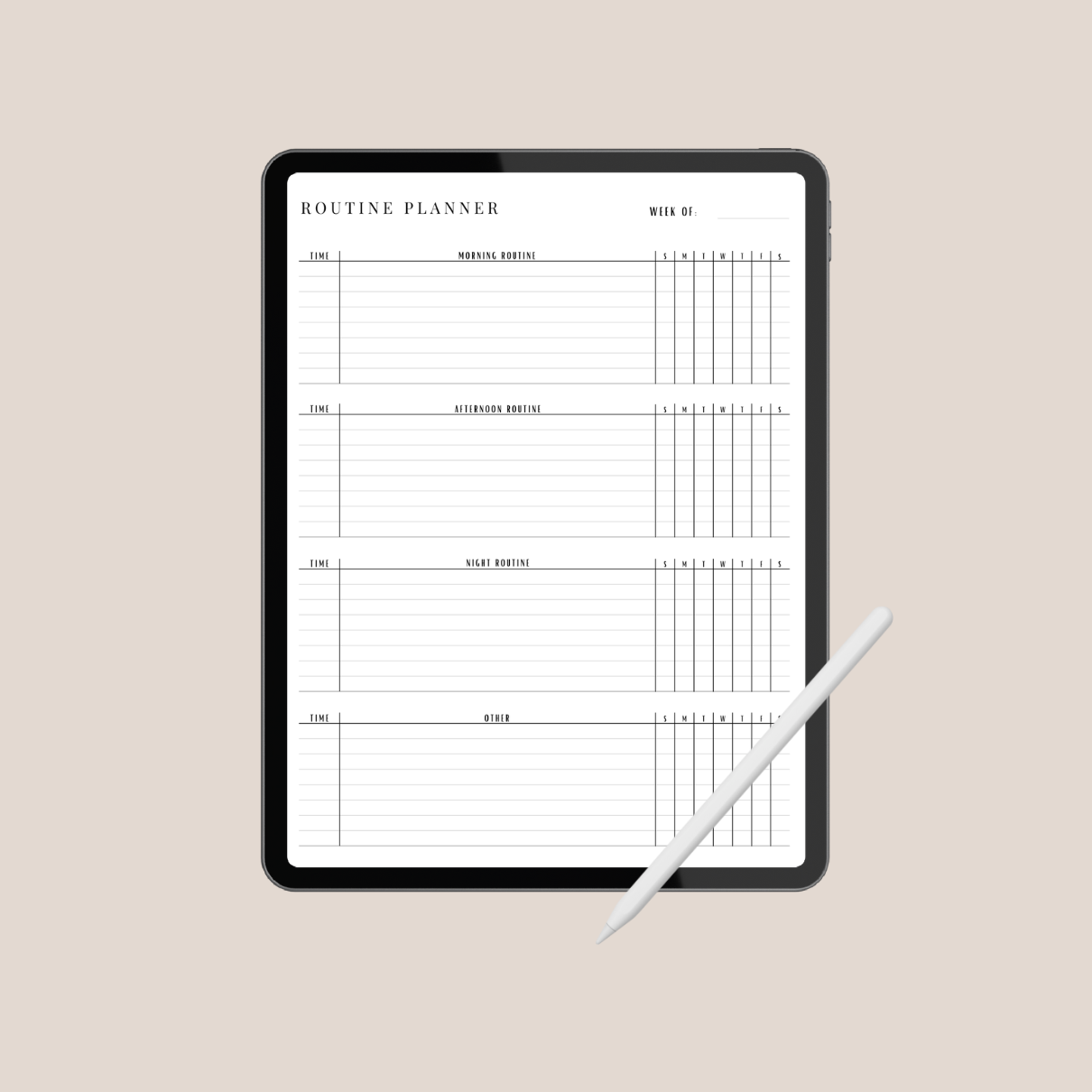 Routine Template| Digital Daily Routine Planning Template (PDF)