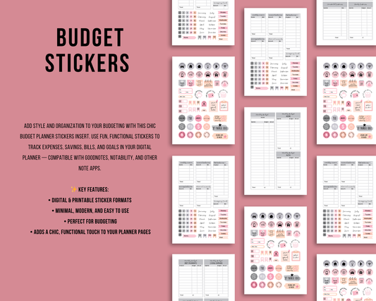 Budget Planner Stickers| Ink & Ivory Digital Planner