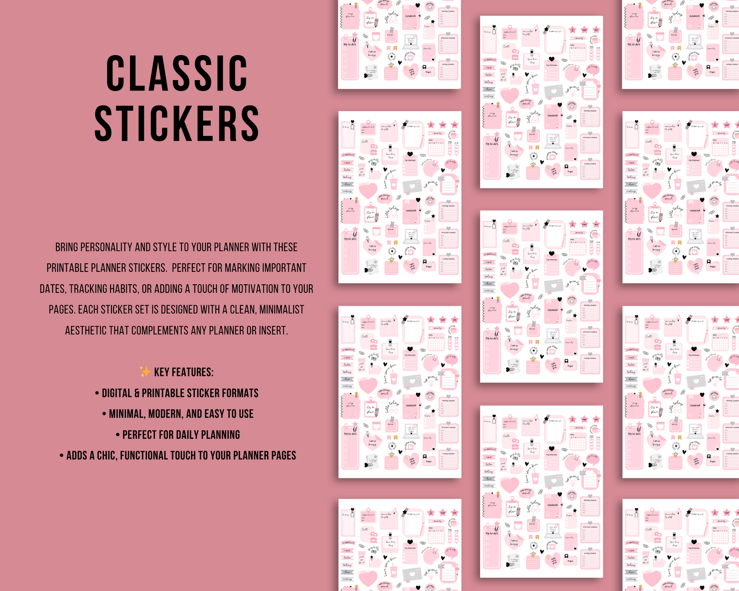 Classic Stickers| Ink & Ivory Digital Planner