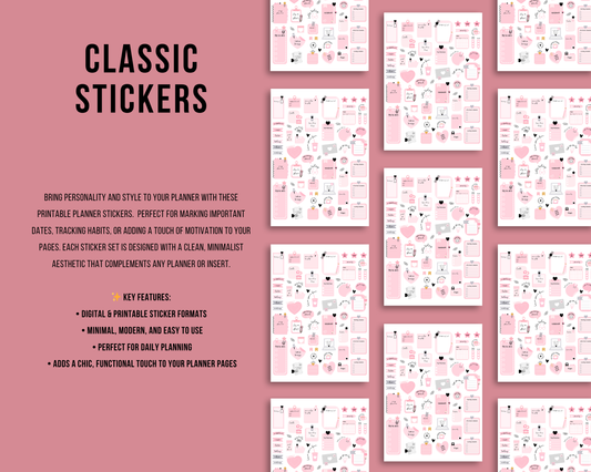 Classic Stickers| Ink & Ivory Digital Planner