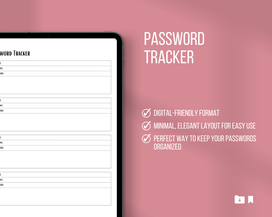 Password Tracker Insert | Ink & Ivory Digital Planner